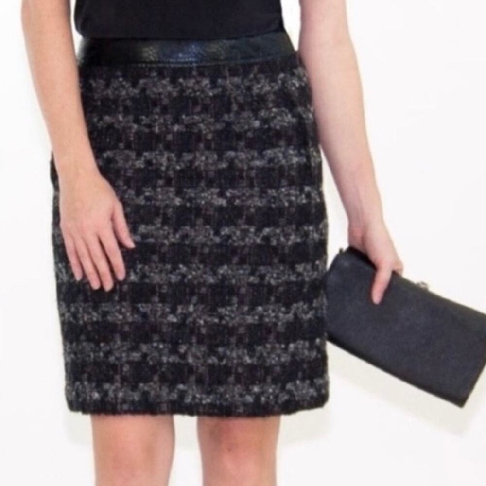 Tory Burch Pencil Skirt sz 10 Leather Trimmed Skirt Knee Length Pencil Skirt